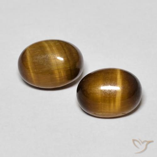 2.84ctw Natural Marrón medio Ojo de Tigre, Ovalada, Opaco