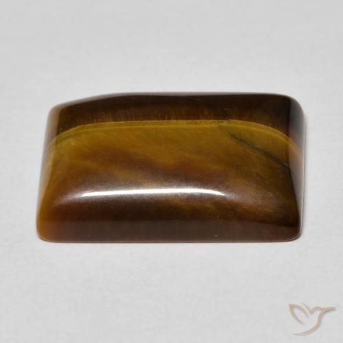 Ojo de Tigre Marrón medio natural de 12.27 ct, Corte Baguette, Opaco