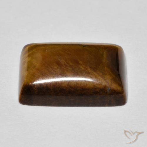 Ojo de Tigre Marrón medio natural de 13.67 ct, Corte Baguette, Opaco