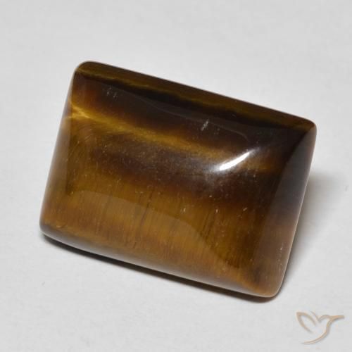 Ojo de Tigre Marrón medio natural de 13.92 ct, Corte Baguette, Opaco