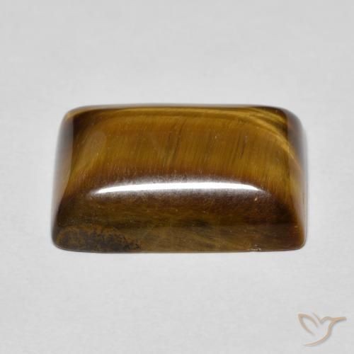 Ojo de Tigre Marrón medio natural de 13.92 ct, Corte Baguette, Opaco