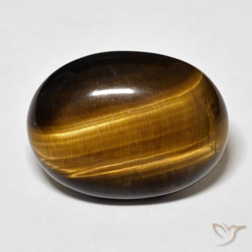 14.48ct Natural Marrón medio Ojo de Tigre, Ovalada, Opaco