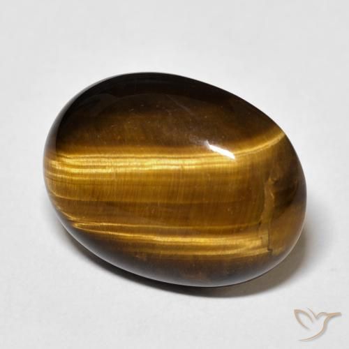 Ojo de Tigre Marrón medio natural de 14.48 ct, Ovalada, Opaco