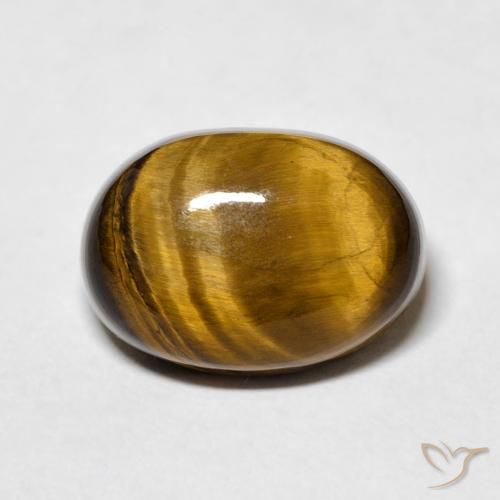 7.84ct Natural Marrón amarillento Ojo de Tigre, Ovalada, Opaco