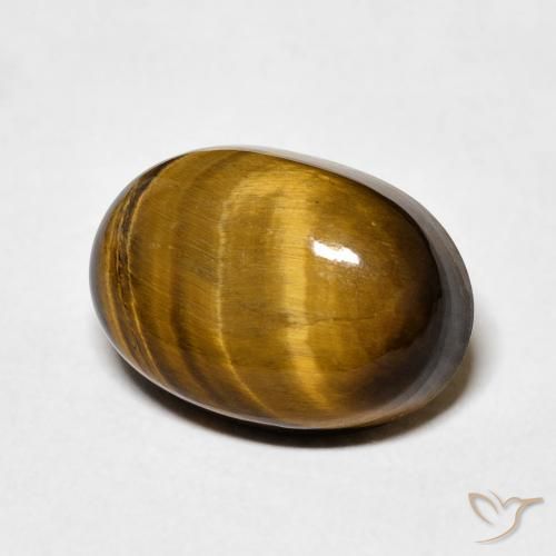 Ojo de Tigre Marrón amarillento natural de 7.84 ct, Ovalada, Opaco