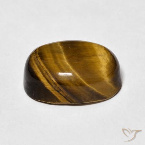 Ojo de Tigre Marrón amarillento natural de 7.84 ct, Ovalada, Opaco