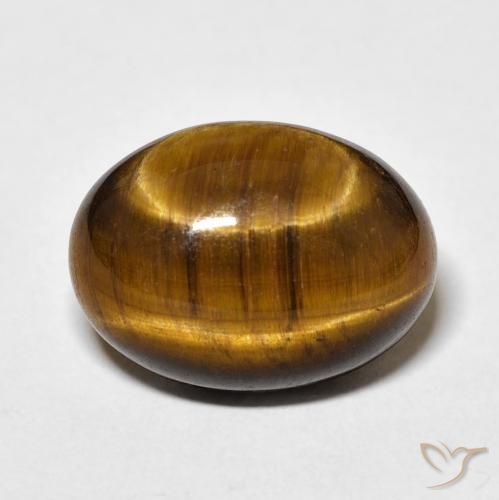 9.88ct Natural Marrón medio Ojo de Tigre, Ovalada, Opaco
