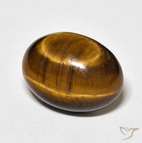 Ojo de Tigre Marrón medio natural de 9.88 ct, Ovalada, Opaco