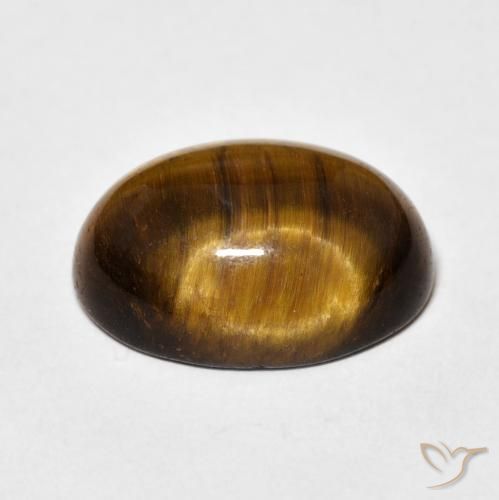 Ojo de Tigre Marrón medio natural de 9.88 ct, Ovalada, Opaco