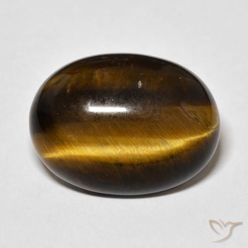 14.75ct Natural Medium Dark-Brown Ojo de Tigre, Ovalada, Opaco