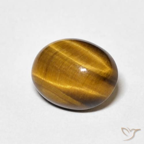 Ojo de Tigre Marrón medio natural de 3.51 ct, Ovalada, Opaco