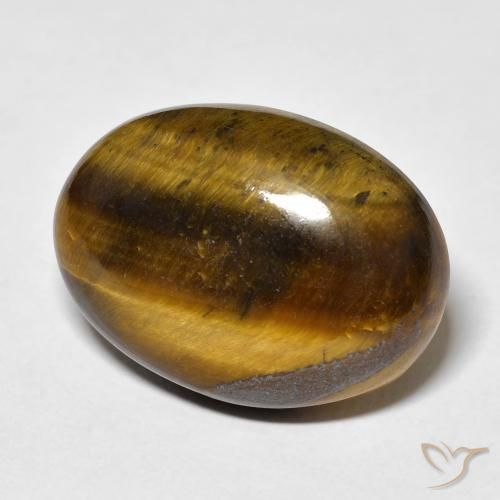 Ojo de Tigre Marrón cálido natural de 22.45 ct, Ovalada, Opaco