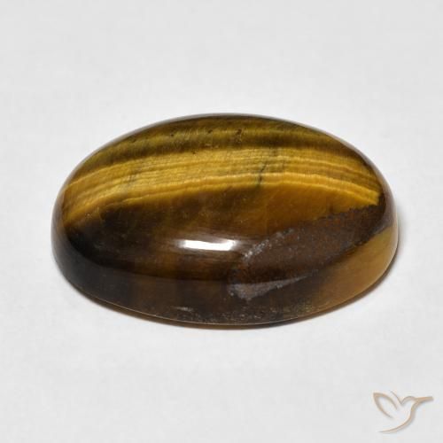 Ojo de Tigre Marrón cálido natural de 22.45 ct, Ovalada, Opaco