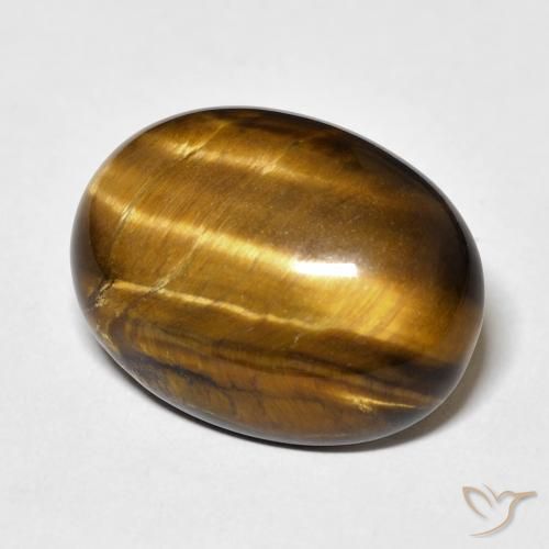 Ojo de Tigre Marrón cálido natural de 14.73 ct, Ovalada, Opaco