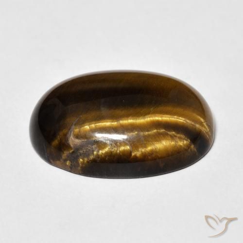 Ojo de Tigre Marrón cálido natural de 14.73 ct, Ovalada, Opaco