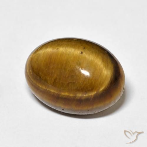 Ojo de Tigre Marrón cálido natural de 10.40 ct, Ovalada, Opaco