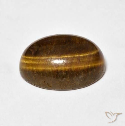 Ojo de Tigre Marrón cálido natural de 10.40 ct, Ovalada, Opaco