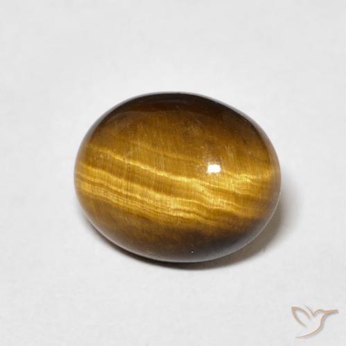 Ojo de Tigre Marrón dorado natural de 3.04 ct, Ovalada, Opaco