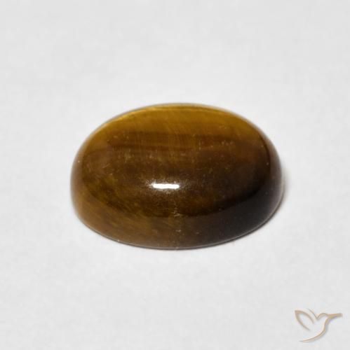 Ojo de Tigre Marrón dorado natural de 3.04 ct, Ovalada, Opaco