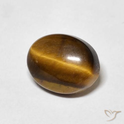 Ojo de Tigre Marrón cálido natural de 3.03 ct, Ovalada, Opaco