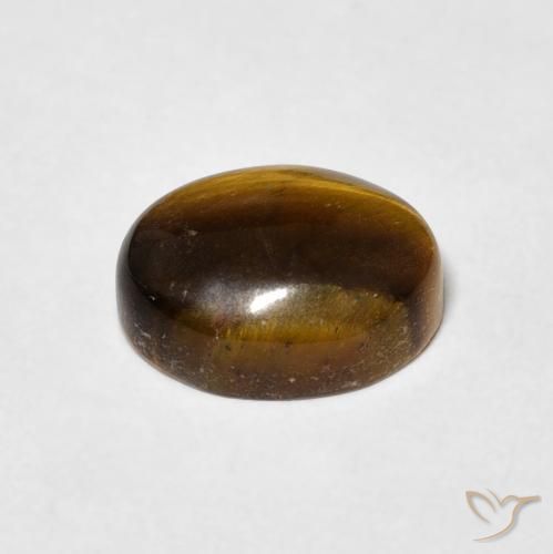 Ojo de Tigre Marrón cálido natural de 3.03 ct, Ovalada, Opaco