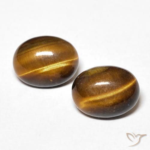 2.44ctw Natural Marrón dorado Ojo de Tigre, Ovalada, Opaco