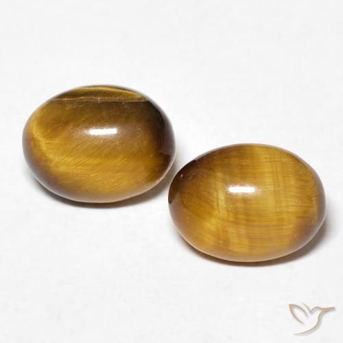 2.93ctw Natural Marrón cálido Ojo de Tigre, Ovalada, Opaco