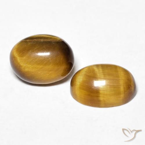 Gemas de Ojo de Tigre Marrón cálido natural de 2.93 ct, Ovalada, Opaco