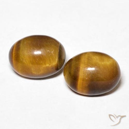 2.64ctw Natural Marrón dorado Ojo de Tigre, Ovalada, Opaco