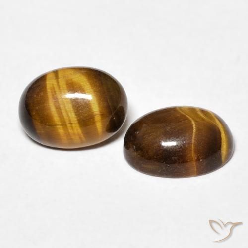 Gemas de Ojo de Tigre Marrón cálido natural de 2.45 ct, Ovalada, Opaco
