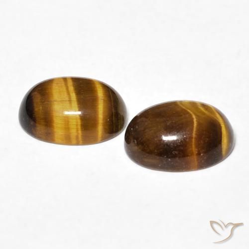Gemas de Ojo de Tigre Marrón cálido natural de 2.45 ct, Ovalada, Opaco