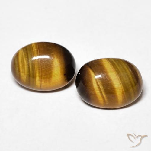 2.47ctw Natural Marrón medio Ojo de Tigre, Ovalada, Opaco