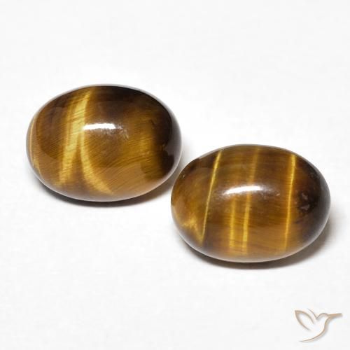 2.70ctw Natural Marrón cálido Ojo de Tigre, Ovalada, Opaco