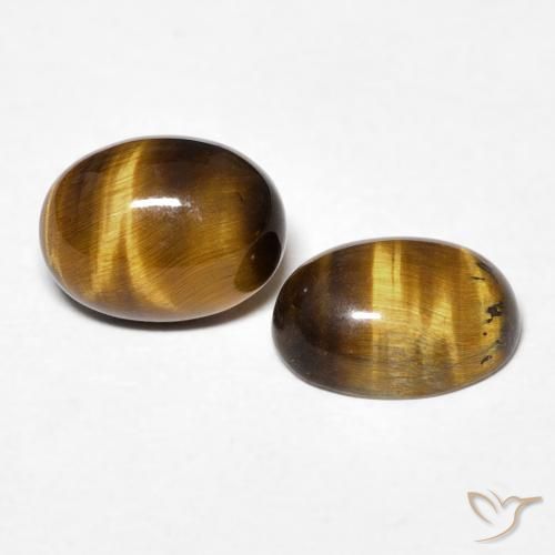 Gemas de Ojo de Tigre Marrón cálido natural de 2.70 ct, Ovalada, Opaco