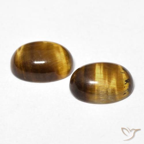 Gemas de Ojo de Tigre Marrón cálido natural de 2.70 ct, Ovalada, Opaco