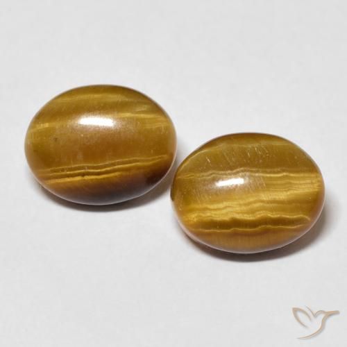 6.08ctw Natural Marrón cálido Ojo de Tigre, Ovalada, Opaco