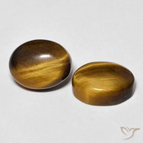 Gemas de Ojo de Tigre Marrón cálido natural de 5.92 ct, Ovalada, Opaco