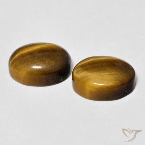 Gemas de Ojo de Tigre Marrón cálido natural de 5.92 ct, Ovalada, Opaco