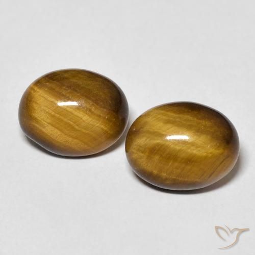 5.78ctw Natural Marrón medio Ojo de Tigre, Ovalada, Opaco
