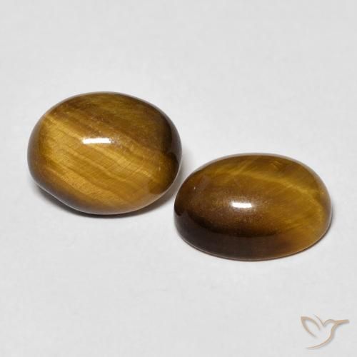 Gemas de Ojo de Tigre Marrón medio natural de 5.78 ct, Ovalada, Opaco