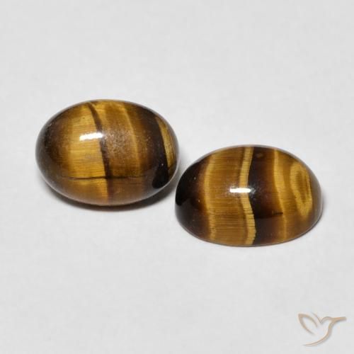 Gemas de Ojo de Tigre Medium Dark-Brown natural de 2.69 ct, Ovalada, Opaco