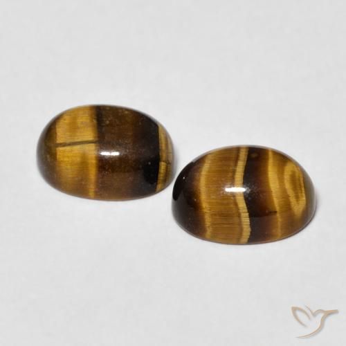 Gemas de Ojo de Tigre Medium Dark-Brown natural de 2.69 ct, Ovalada, Opaco