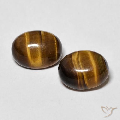 2.72ctw Natural Marrón amarillento Ojo de Tigre, Ovalada, Opaco