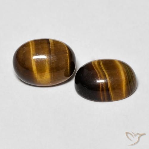 Gemas de Ojo de Tigre Marrón amarillento natural de 2.72 ct, Ovalada, Opaco