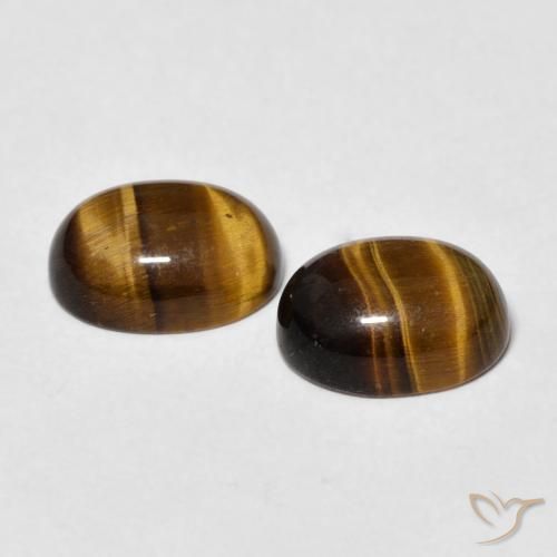 Gemas de Ojo de Tigre Marrón amarillento natural de 2.72 ct, Ovalada, Opaco