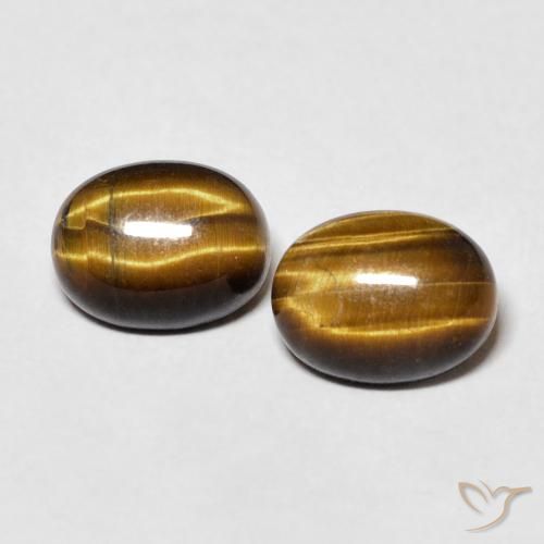 3.01ctw Natural Medium Dark-Brown Ojo de Tigre, Ovalada, Opaco