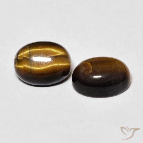 Gemas de Ojo de Tigre Medium Dark-Brown natural de 3.01 ct, Ovalada, Opaco