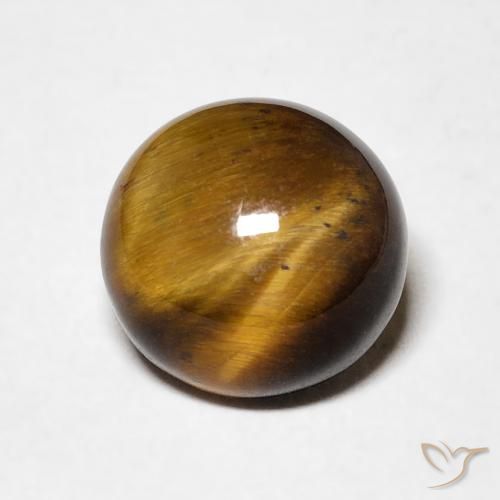 2.14ct Natural Marrón cálido Ojo de Tigre, Redondo, Opaco
