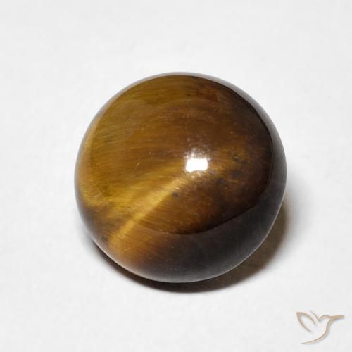 Ojo de Tigre Marrón cálido natural de 2.14 ct, Redondo, Opaco