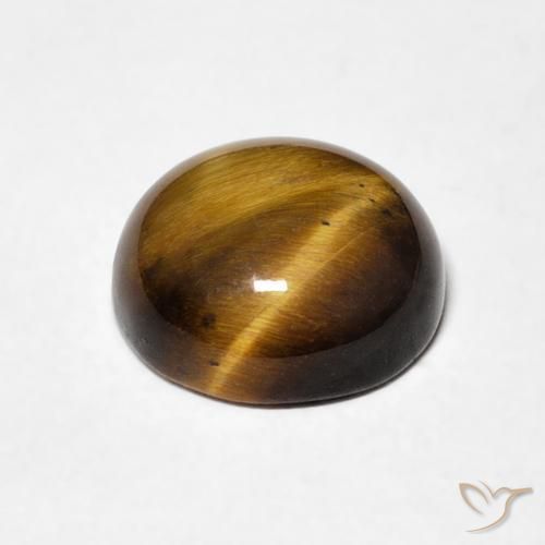 Ojo de Tigre Marrón cálido natural de 2.14 ct, Redondo, Opaco